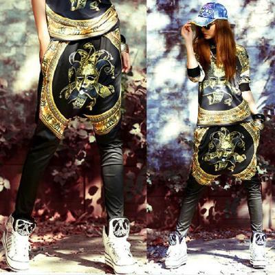 2015 Fashion Hip Hop Womens Casual Clown Printed Harem Pants Baggy Dance Sport Sweatpants Loose Sport Trousers